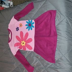 Hanna Andersson weater Dress Girls 6/7 pink flowers long sleeve